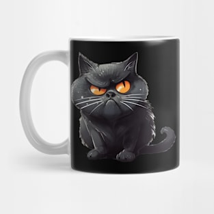 Funny Black Cat, Annoyed looking Cat Mug